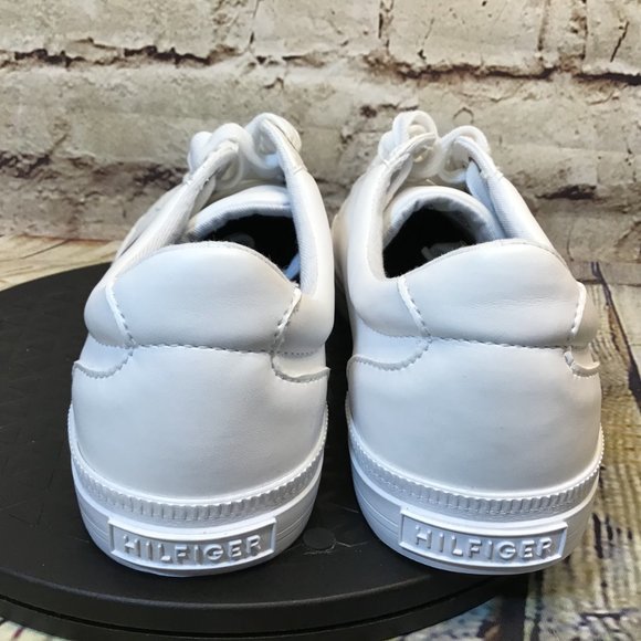 Tommy Hilfiger Mens White Lace Up Low Sneakers 7.5 - Picture 3 of 8